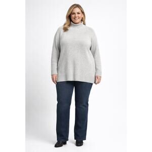 Heatherly Womens Light Grey Clea Turtleneck Sweater Pullover Size 2X NWT